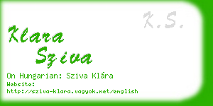 klara sziva business card